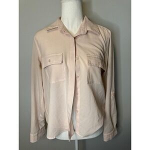 Forever‎ 21 Pink Long Sleeve Button-Up/Button-Down